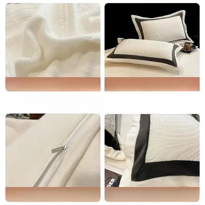 Ensemble de literie en velours de lait sculpté de luxe léger