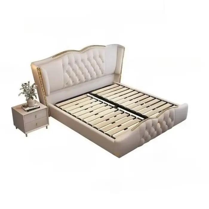 Tête de lit chambre lit double tables de chevet cadre lit de couchage rangement salon français Muebles Para dortoir accessoires pour la maison