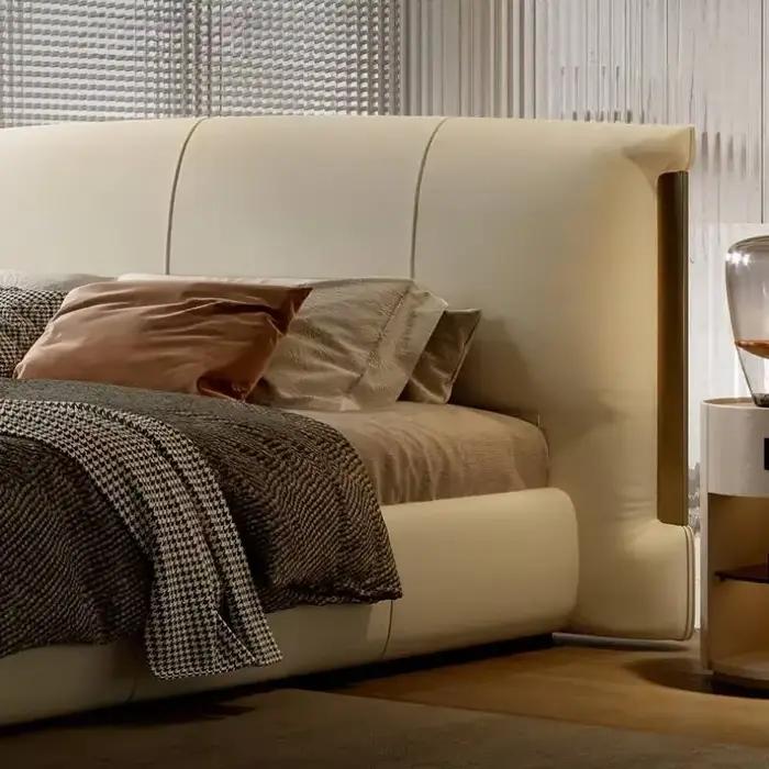 Esthétique élégant lit Double en bois chambre moderne luxe
