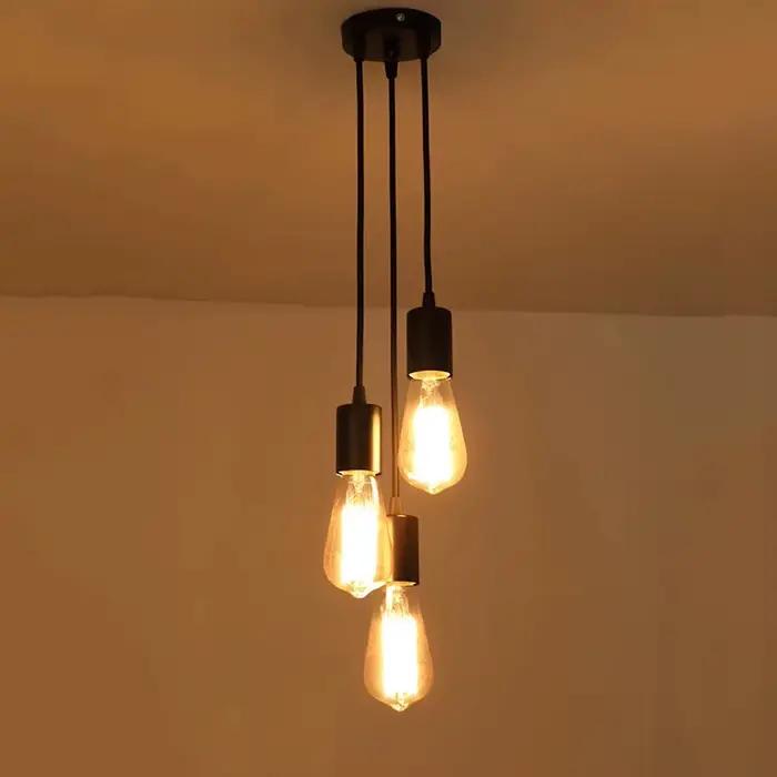 Support de lampe E27, Kit d'éclairage à vis, douille de suspension avec ligne, ensemble de lignes de lustre, accessoires de lampe suspendue rétro à monter soi-même