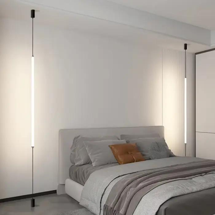 Designer italien minimalisme chevet lampadaire acrylique cheminée longue ligne lampe moderne noir hôtel salon décor à la maison LED