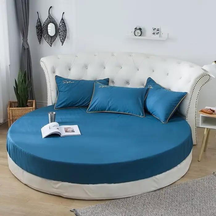 Drap-housse de lit rond 100% coton avec impression