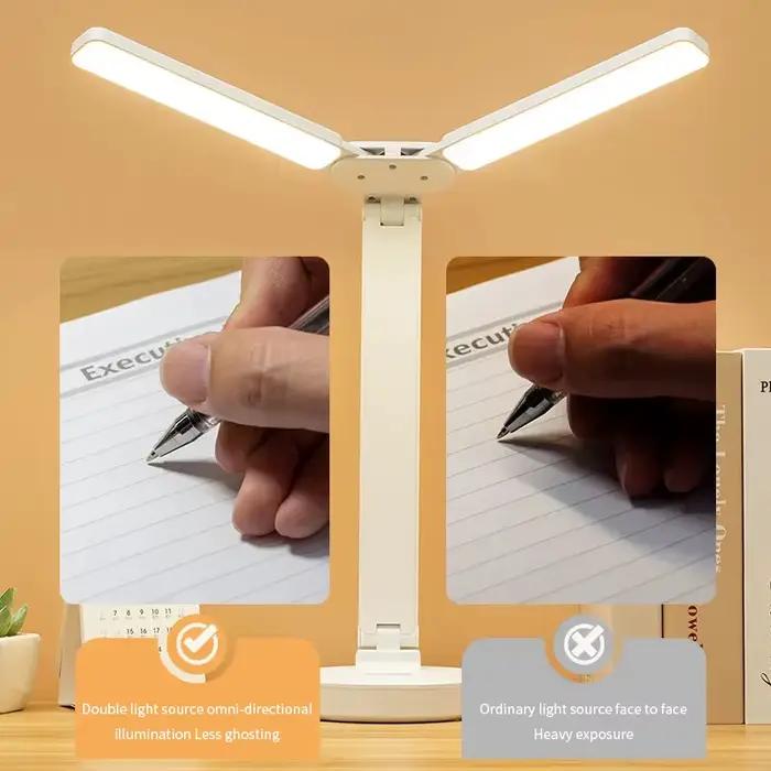 Lampe de bureau LED 3 niveaux Dimmable tactile veilleuse USB Rechargeable Protection des yeux lampe de Table pliable pour chambre chevet lecture