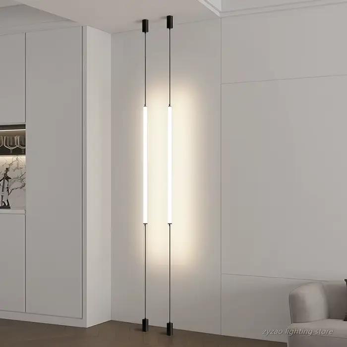Italie Design chambre chevet LED lampadaires acrylique longue ligne lumière moderne noir hôtel salon décor LED lampadaire
