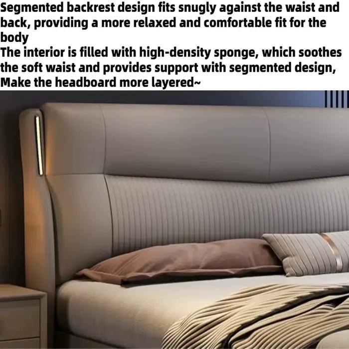 Lit double italien 200x220cm avec lampe intégrée, cadre de lit king size pour 2 personnes, mobilier d'hôtel, chambre à coucher