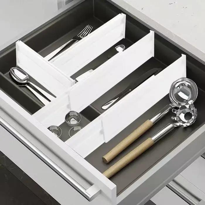 Lot de 4/6/8 séparateurs de tiroirs pour vêtements, organisateur de tiroir extensible réglable de 3 po de hauteur (10,4-19,7 po), séparateurs en plastique