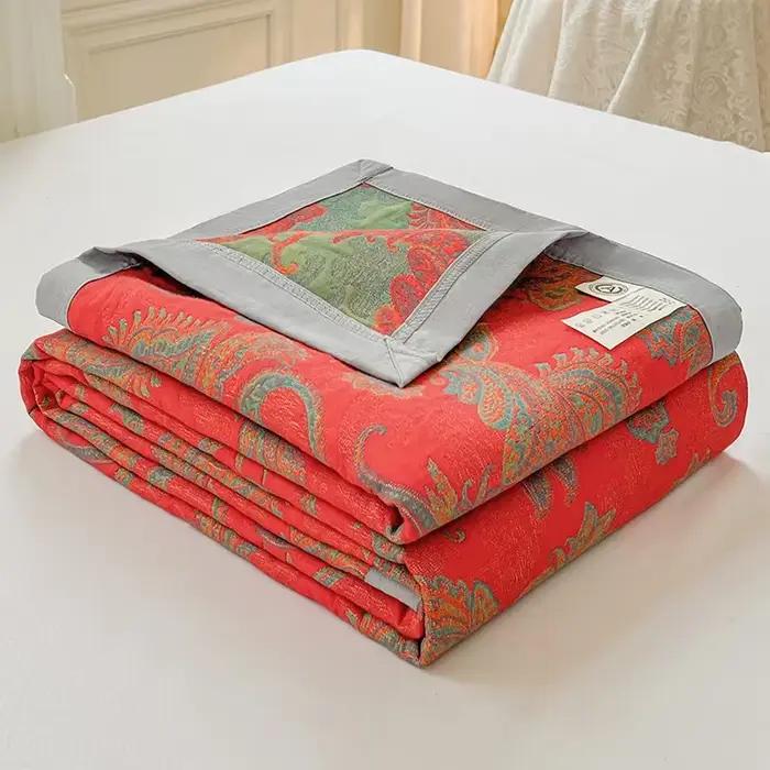 Couverture de lit double couche en coton