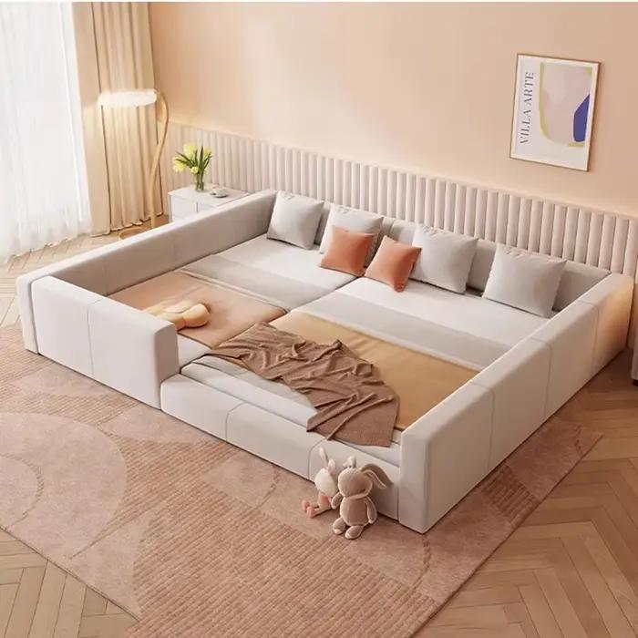 Chambre à coucher Unique européenne lits de luxe adolescentes tête de lit deux personnes lit dormir étage salon Lozko Do Sypialni meubles