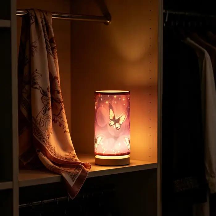 Petite lampe de Table chevet chaud LEDins papillon veilleuse créative