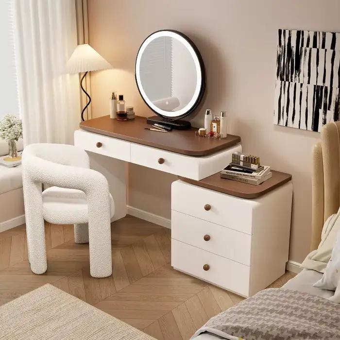 Table de toilette avec miroir et éclairage