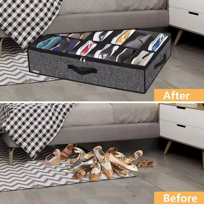 Organisateur de rangement de chaussures sous le lit