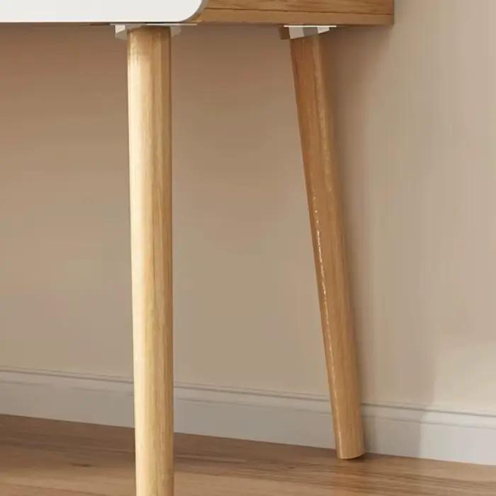 Coiffeuse de chambre à coucher blanche en bois avec miroir