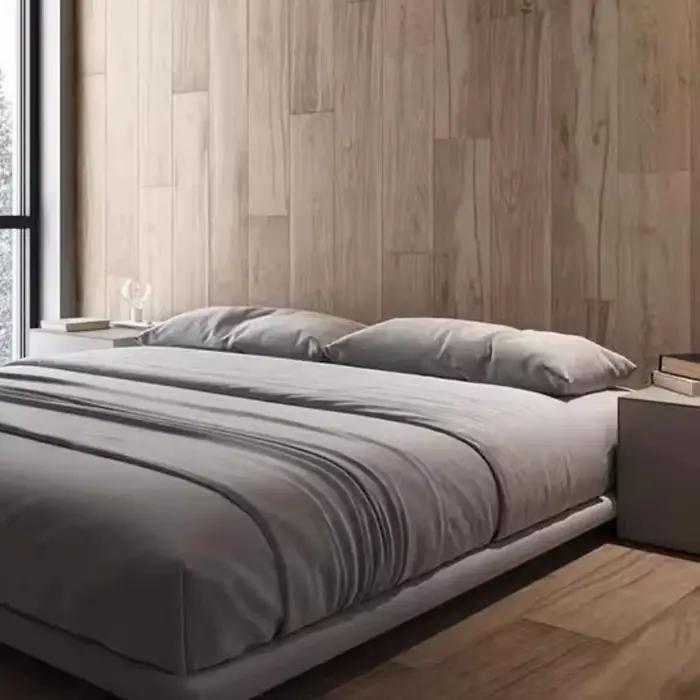 Lit mezzanine flottant Tatami Gris Hôtelier Grand Lit Cadre en Bois pour Adultes Letto Matrimoniale 180x200 Meubles en Liquidation