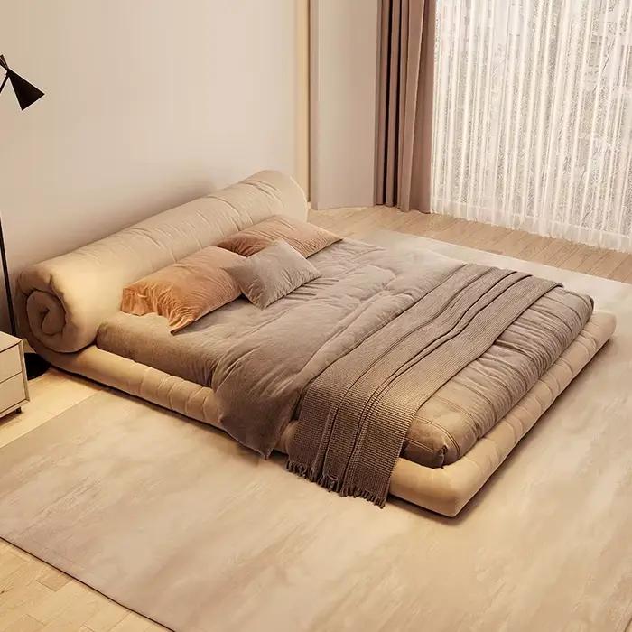 Lit Double Minimaliste de Luxe avec Tête de Lit 180x200cm pour Chambre à Coucher et Salon - Meuble