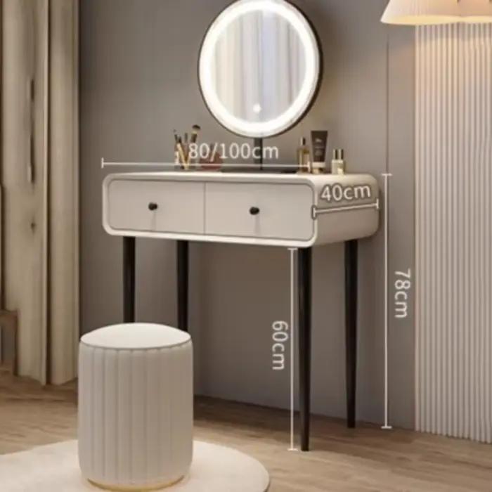 Organisateur noir coiffeuse miroir fleur tiroir maquillage