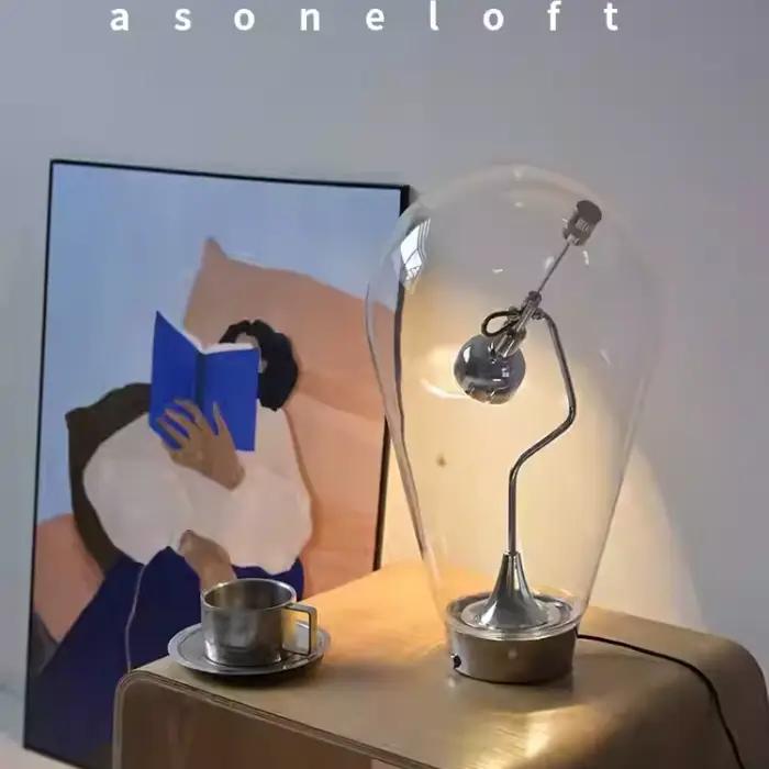 Lampe de bureau en verre de luxe italien, design créatif, bureau, chambre à coucher, chevet, lampe de lecture à gradation tactile