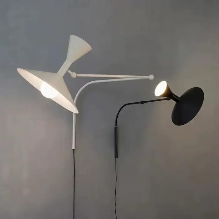 Lampe murale en corne rotative, design italien, personnalité minimaliste, chambre à coucher, bureau, salon, canapé, balançoire