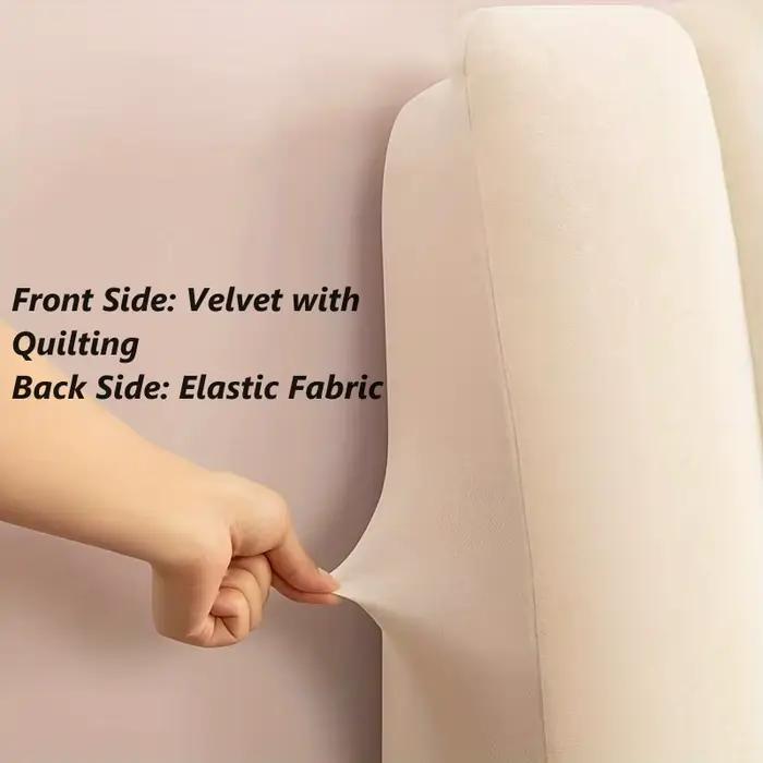 Housse de tête de lit matelassée en peluche courte de haute qualité