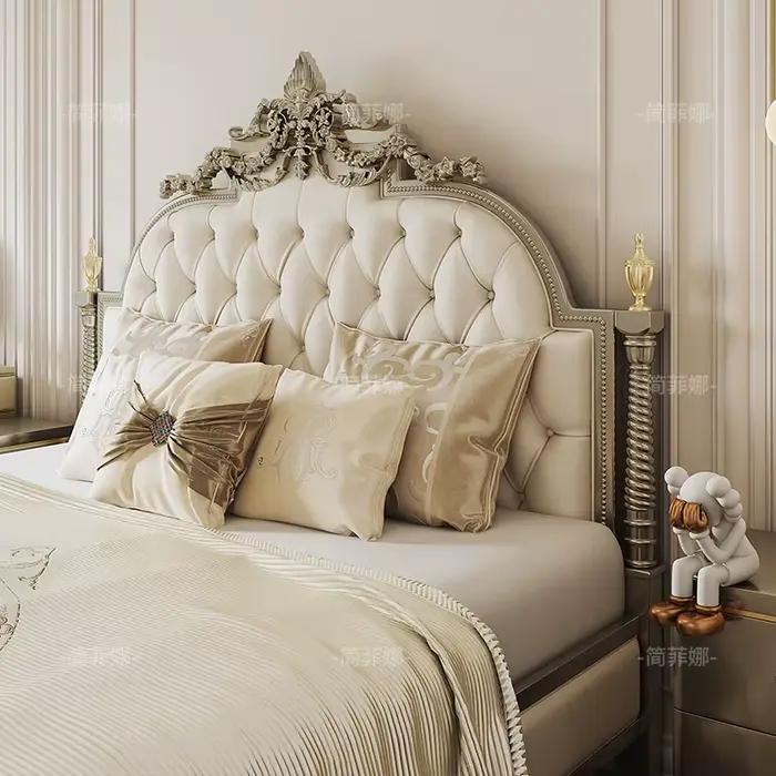 Cadre esthétique lit Unique nordique lecture princesse lit de couchage Table d'appoint luxe grands Camas accessoires de maison matrimoniale