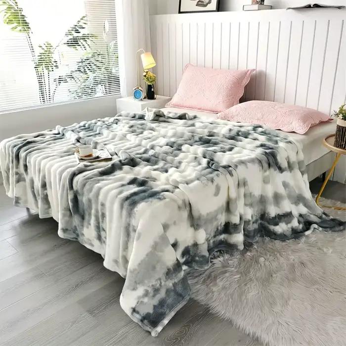 Couverture de lit luxueuse en fausse fourrure de lapin – Jeter doux