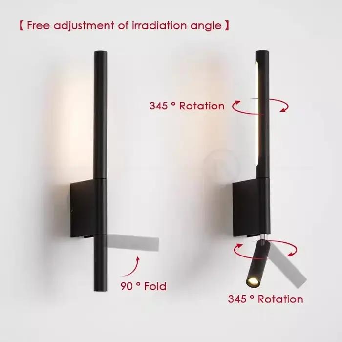 Applique de chevet rotative à 330 degrés
