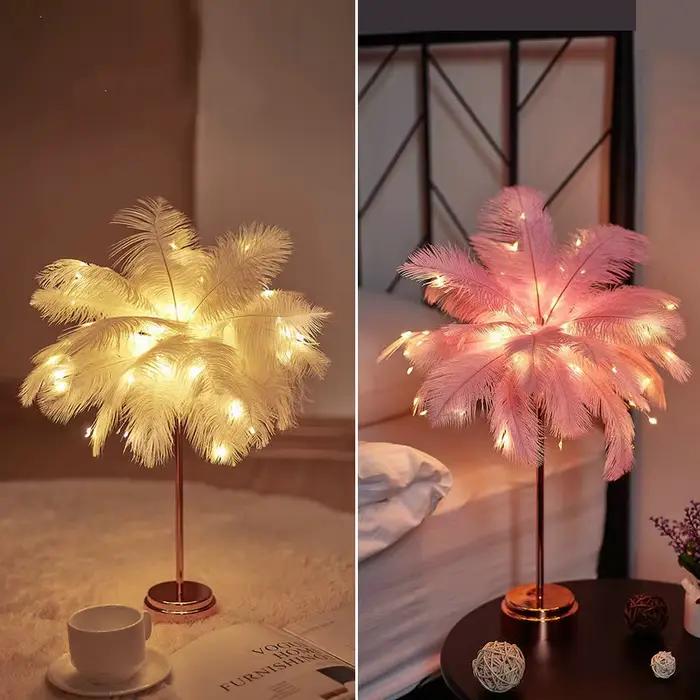 Chambre LED veilleuse plume lampe de Table