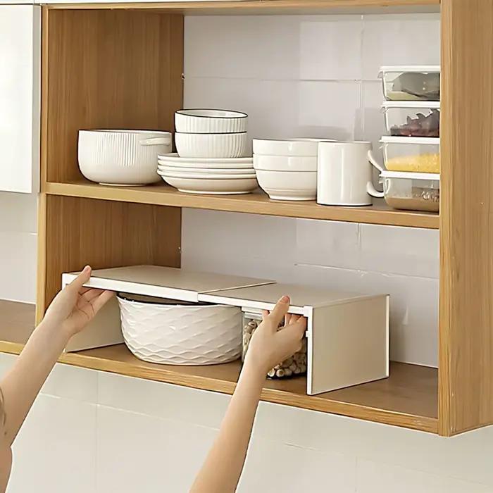 Étagère de rangement extensible et empilable pour armoire