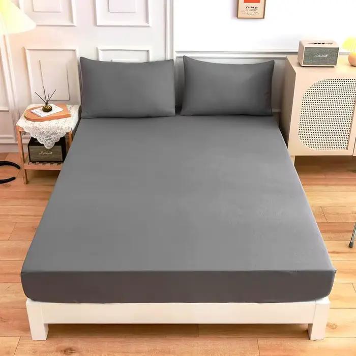 Drap-housse noir pour lit double 90x200 avec bande élastique (taie d'oreiller à commander séparément)