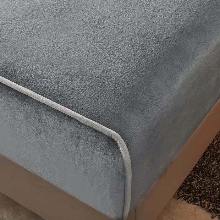 Drap de lit 1 pièce en velours de lait de couleur unie