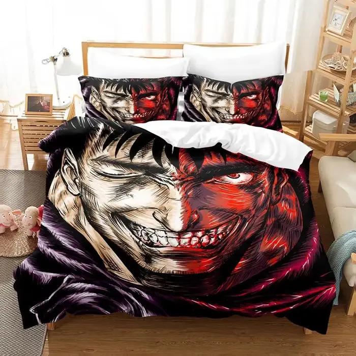 Anime Berserk ensemble de literie garçons filles double reine taille housse de couette taie d'oreiller lit enfants adulte mode Textile de maison