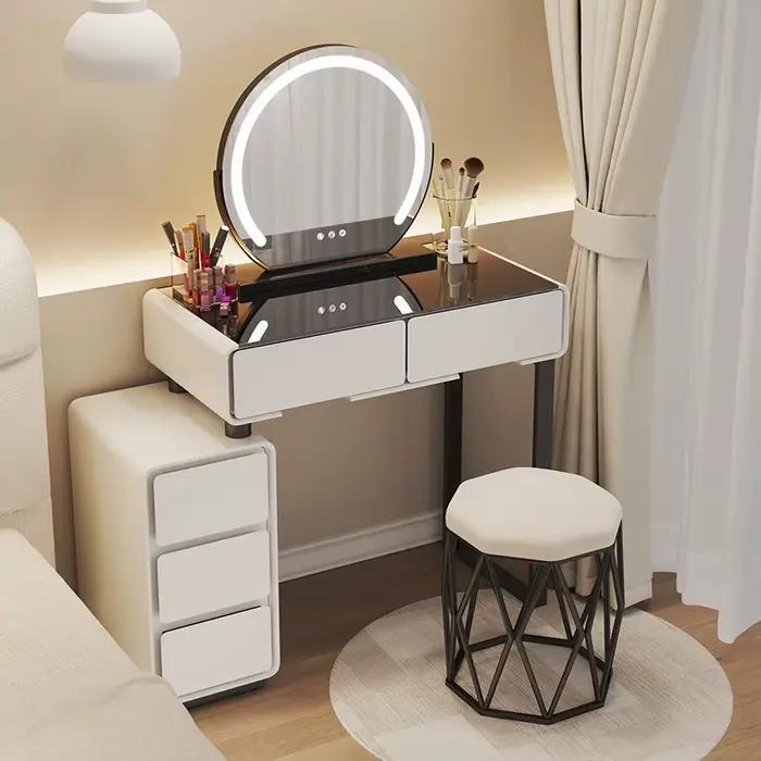 Table de vanité de luxe élégante, gain de place, rangement créatif, commodes esthétiques, tiroirs de chambre nordique modernes, meubles de salon ﻿