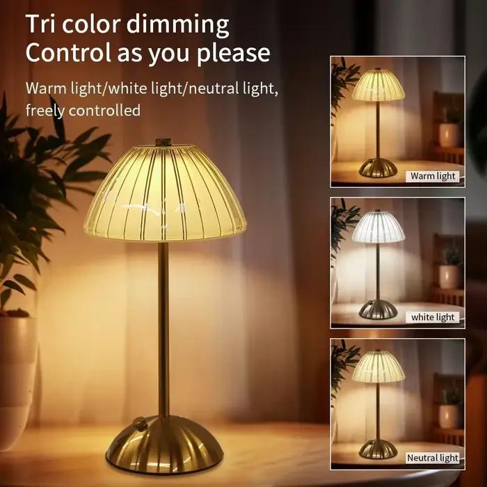 Lampe de table LED en cristal avec capteur tactile