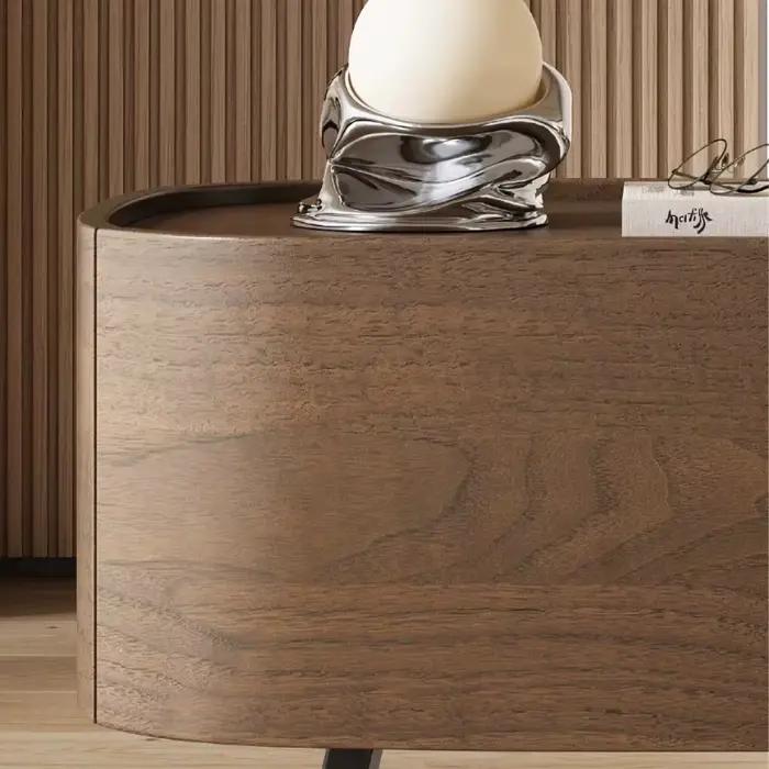 Table de chevet en bois moderne et design noir pour bureau, chambre à coucher et hôtel