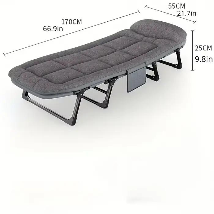 Lit pliant portable et multifonctionnel – Lit de sieste simple et rembourré pour un usage domestique et au bureau