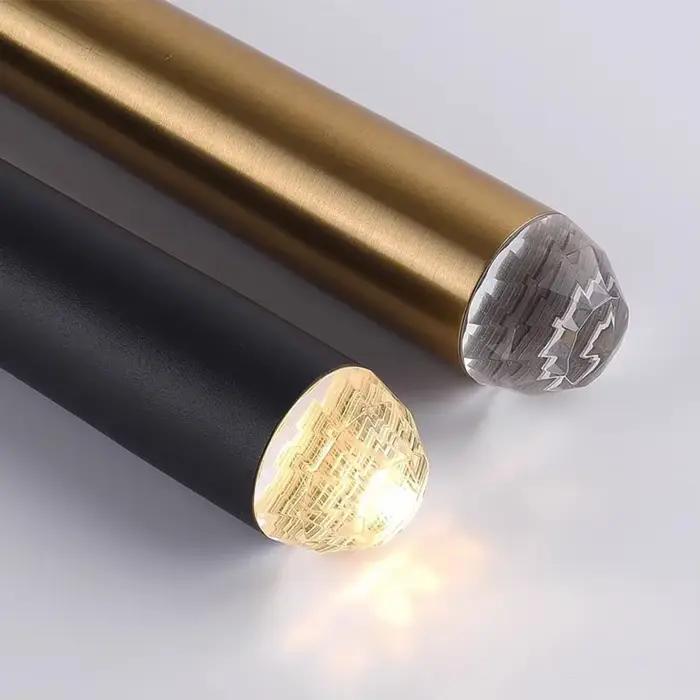 50CM Bronze Long Tube LED lampe suspendue chambre chevet suspension lampe île boutique Bar cuisine suspension