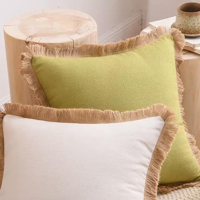 Housses de coussin en coton et lin
