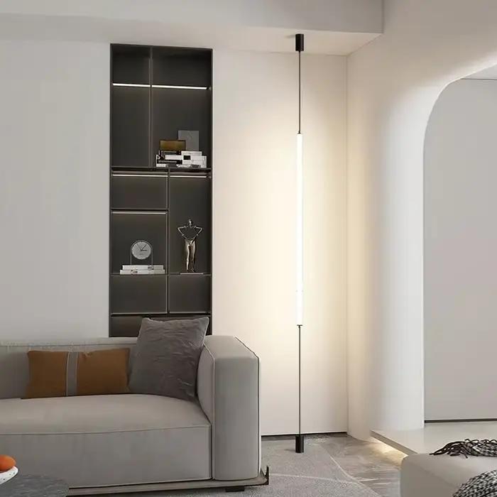 Designer italien minimalisme chevet lampadaire acrylique cheminée longue ligne lampe moderne noir hôtel salon décor à la maison LED