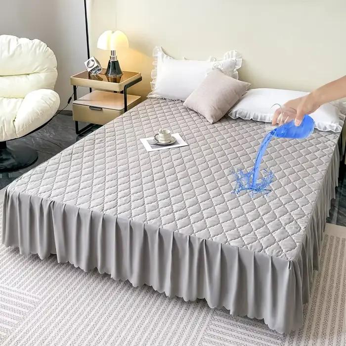 Jupe de lit imperméable matelassée