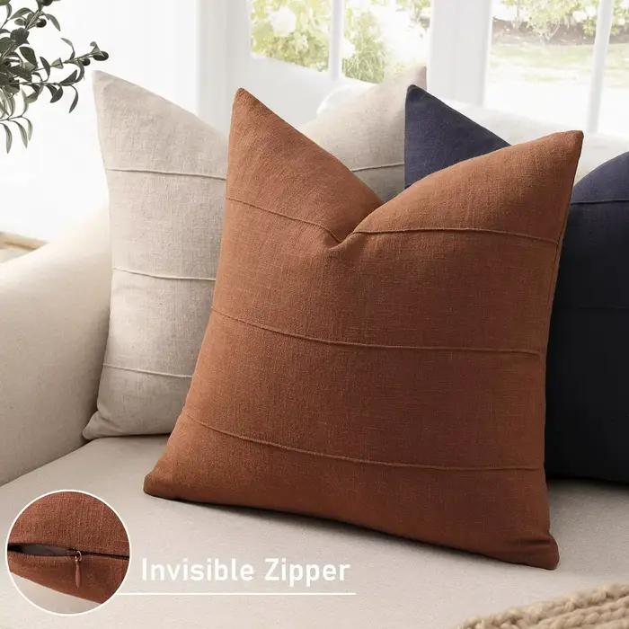 Housses de coussin décoratives en lin pour l'automne