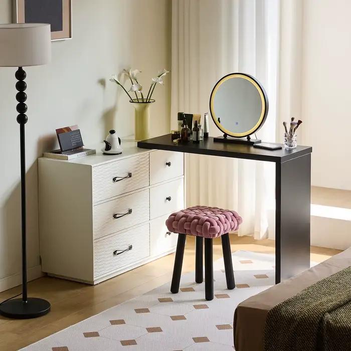 Coiffeuse à six tiroirs en bois pour chambre d'hôtel