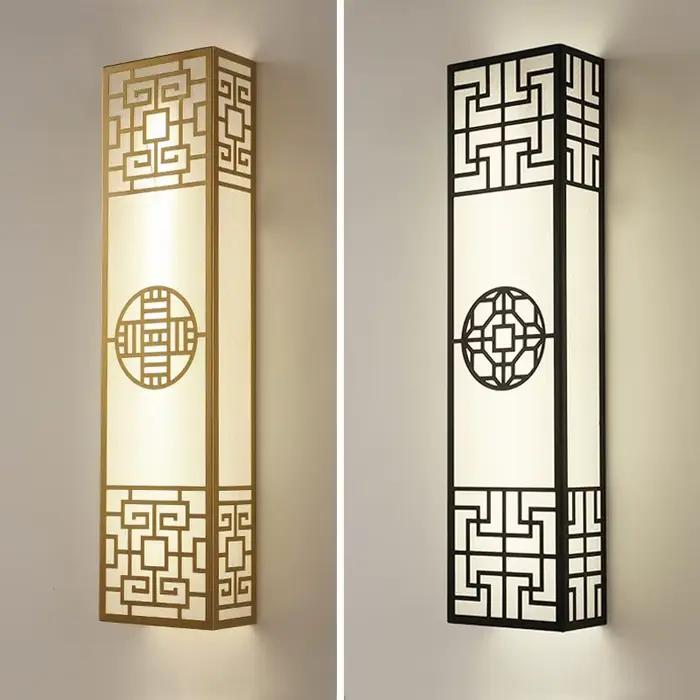 Style chinois chambre applique bande en forme Zen fond mur lampe de chevet salon couloir escaliers hôtel ingénierie lampe