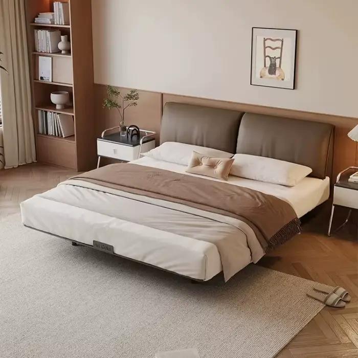 Lit moderne de luxe en fer forgé et acier au carbone