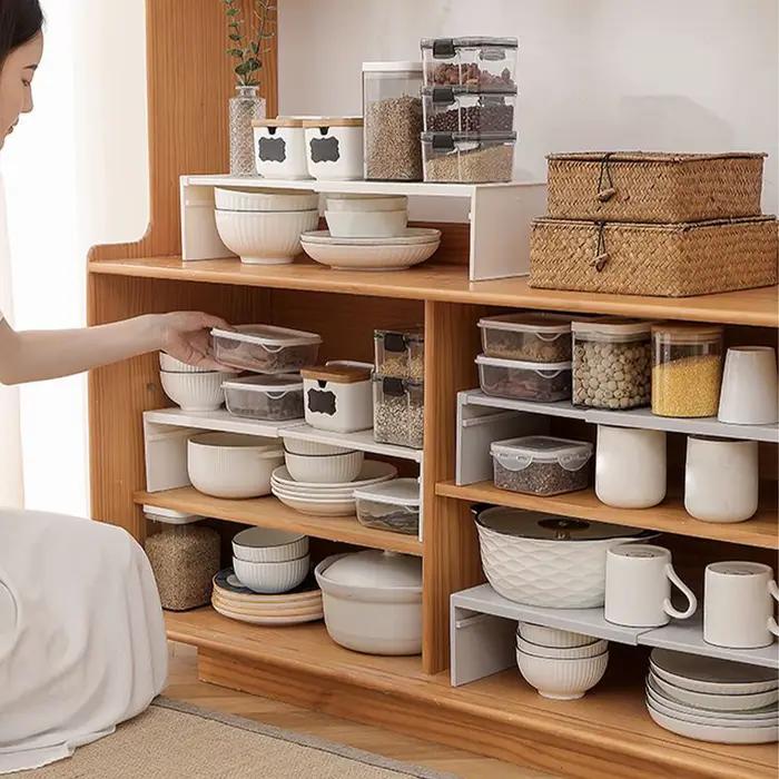 Étagère de rangement extensible et empilable pour armoire
