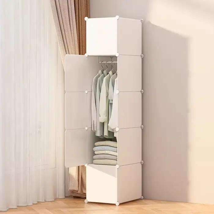 Armoire Minimaliste Économique Nordique Moderne Gain de Place pour Chambre à Coucher – Meuble de Rangement Modulaire Extérieur pour Vêtements
