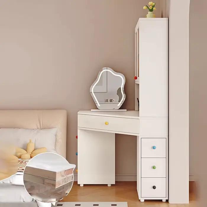 Haute Coiffeuse d'angle avec tiroir moderne français Unique Vanity Desk luxe esthétique