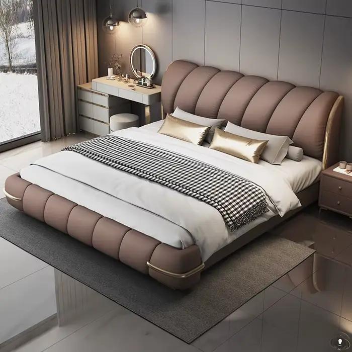 Multifonction doux moderne lit rangement filles Design Corium lit chambre mariage Camas De Matrimonio dortoir accessoires pour la maison