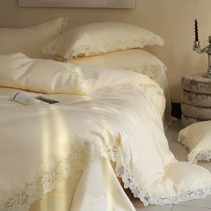 Parure de lit de luxe, couleur crème
