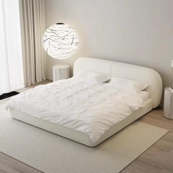 Tête de lit simple blanche en tissu