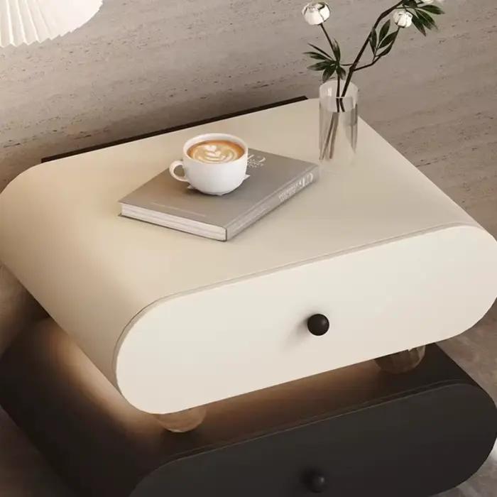 Nouvelle Table de Chevet Suspendue Minimaliste en Bois Massif 2026 – Meuble de Rangement Artistique pour Chambre à
