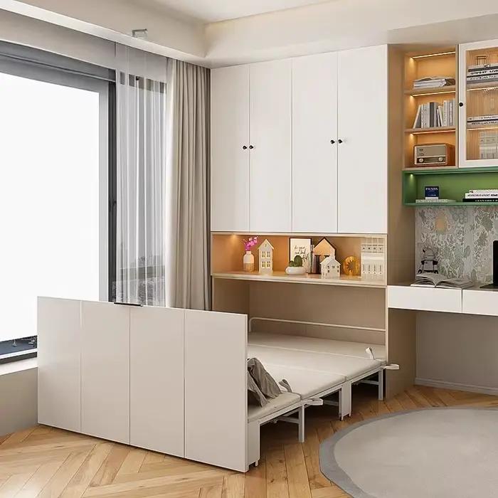 Japonais Unique lit King minimaliste esthétique organisateur lit multifonctionnel rangement Meubles De Chambre